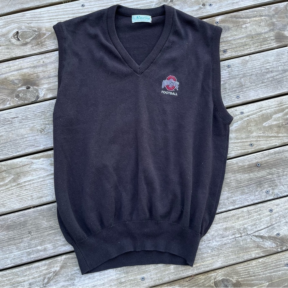 ** Vintage Pickering Ohio State Footbal Men’s Sweater Vest Size XL Textured